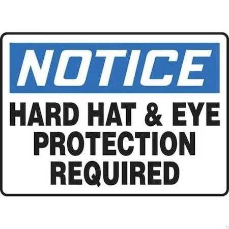 Accuform SAFETY GLASSES REQUIRED BEYOND THIS POINT, Adhesive Dura-Poly, 7 in x 10 in, Adhesive MPPE849XV